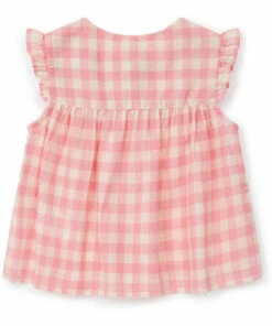 Nico Gingham Blouse Pink Bonton Fashion Baby -Baby Tops Elegant Store nico gingham blouse pink bonton fashion baby 2