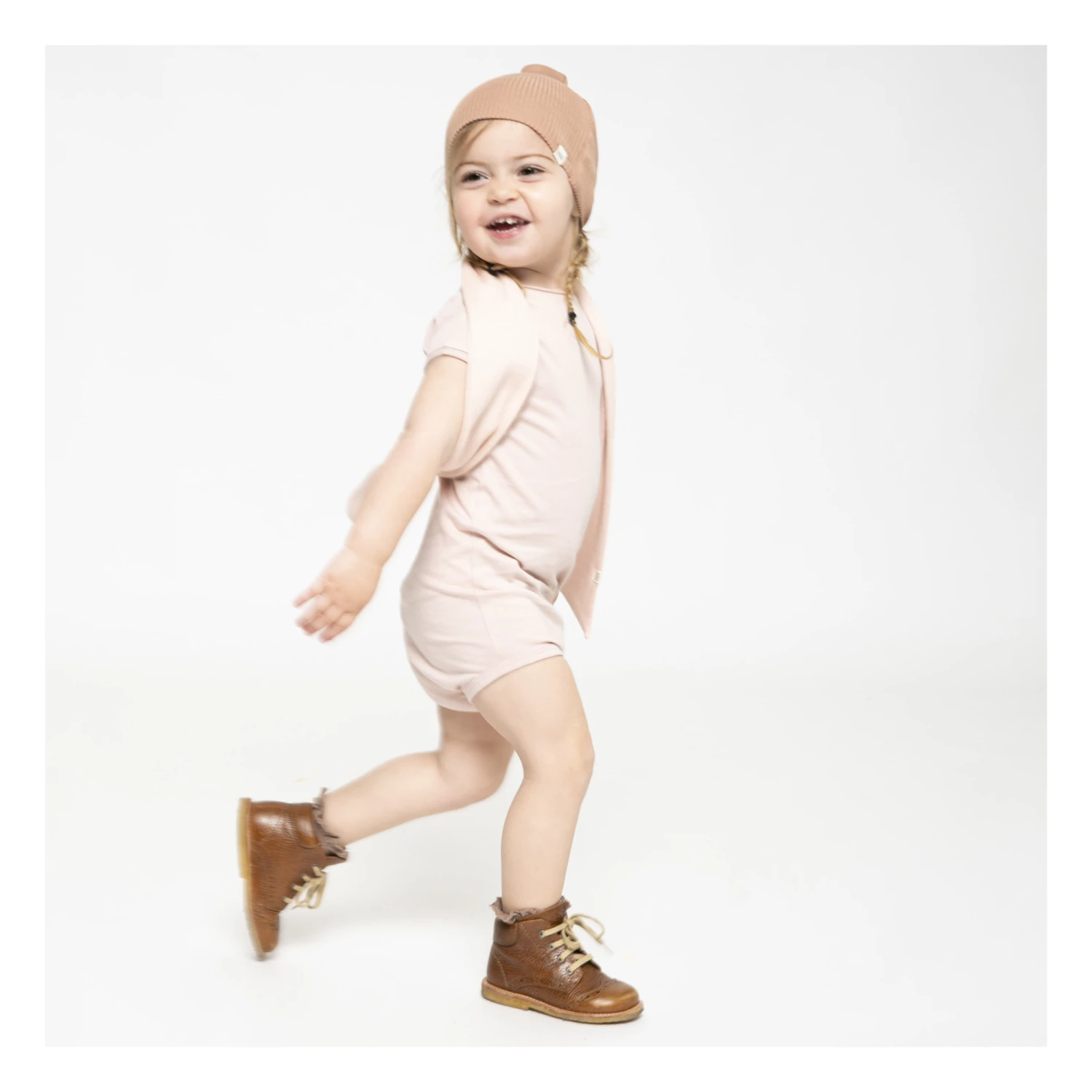 Nomas Organic Cotton Babygrow Pale pink Minimalisma Fashion Baby 3 Nomas Organic Cotton Babygrow Pale pink Minimalisma Fashion Baby - Image 3