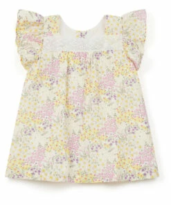 Nopop Cotton Muslin Dress Ecru Bonton Fashion Baby