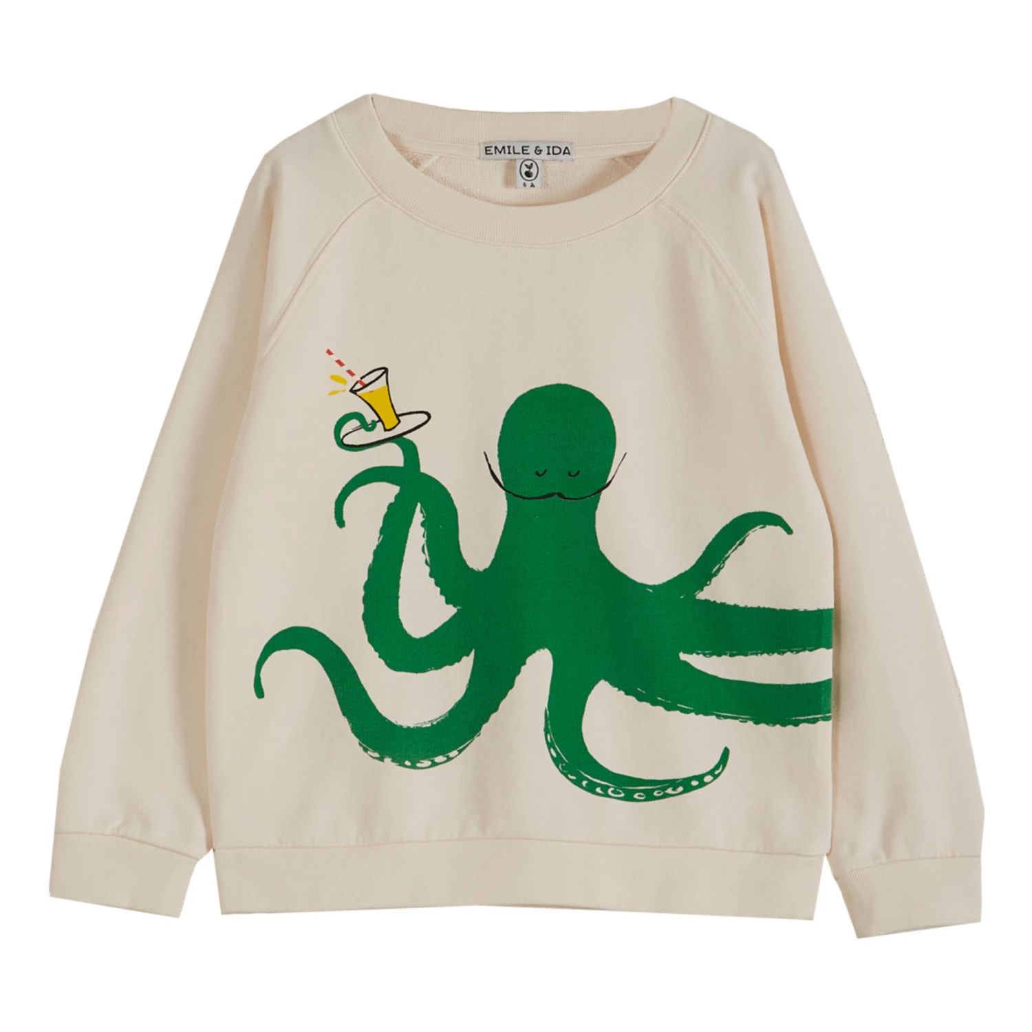 Octopus Sweatshirt Ecru Emile et Ida Fashion Baby, Children 1 Octopus Sweatshirt Ecru Emile et Ida Fashion Baby, Children