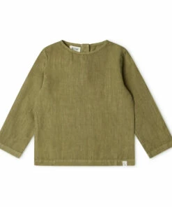 Olive Linen T-Shirt Olive green Matona Fashion Baby, Children
