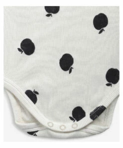 Organic Cotton Apple Playsuit - Iconic Collection - Ecru Bobo Choses Fashion Baby -Baby Tops Elegant Store organic cotton apple playsuit iconic collection organic cotton apple playsuit iconic collection ecru bobo choses fashion baby 2
