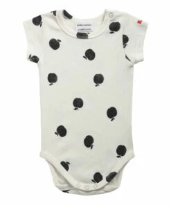 Organic Cotton Apple Playsuit - Iconic Collection - Ecru Bobo Choses Fashion Baby