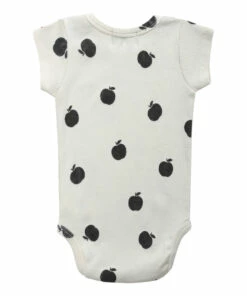 Organic Cotton Apple Playsuit - Iconic Collection - Ecru Bobo Choses Fashion Baby -Baby Tops Elegant Store organic cotton apple playsuit iconic collection organic cotton apple playsuit iconic collection ecru bobo choses fashion baby 4