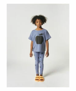 Organic Cotton Apple T-Shirt - Iconic Collection - Blue Bobo Choses Fashion Baby, Children -Baby Tops Elegant Store organic cotton apple t shirt iconic collection organic cotton apple t shirt iconic collection blue bobo choses fashion baby children 2