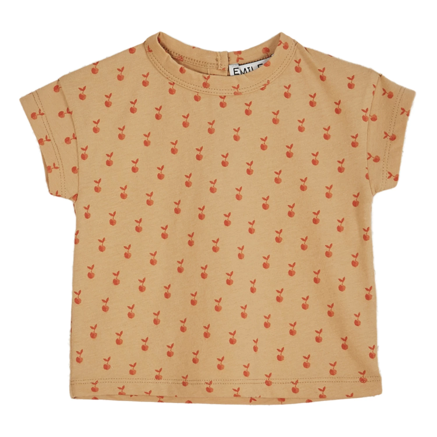 Organic Cotton Apple T-shirt Peach Emile et Ida Fashion Baby, Children 2 Organic Cotton Apple T-shirt Peach Emile et Ida Fashion Baby, Children - Image 2