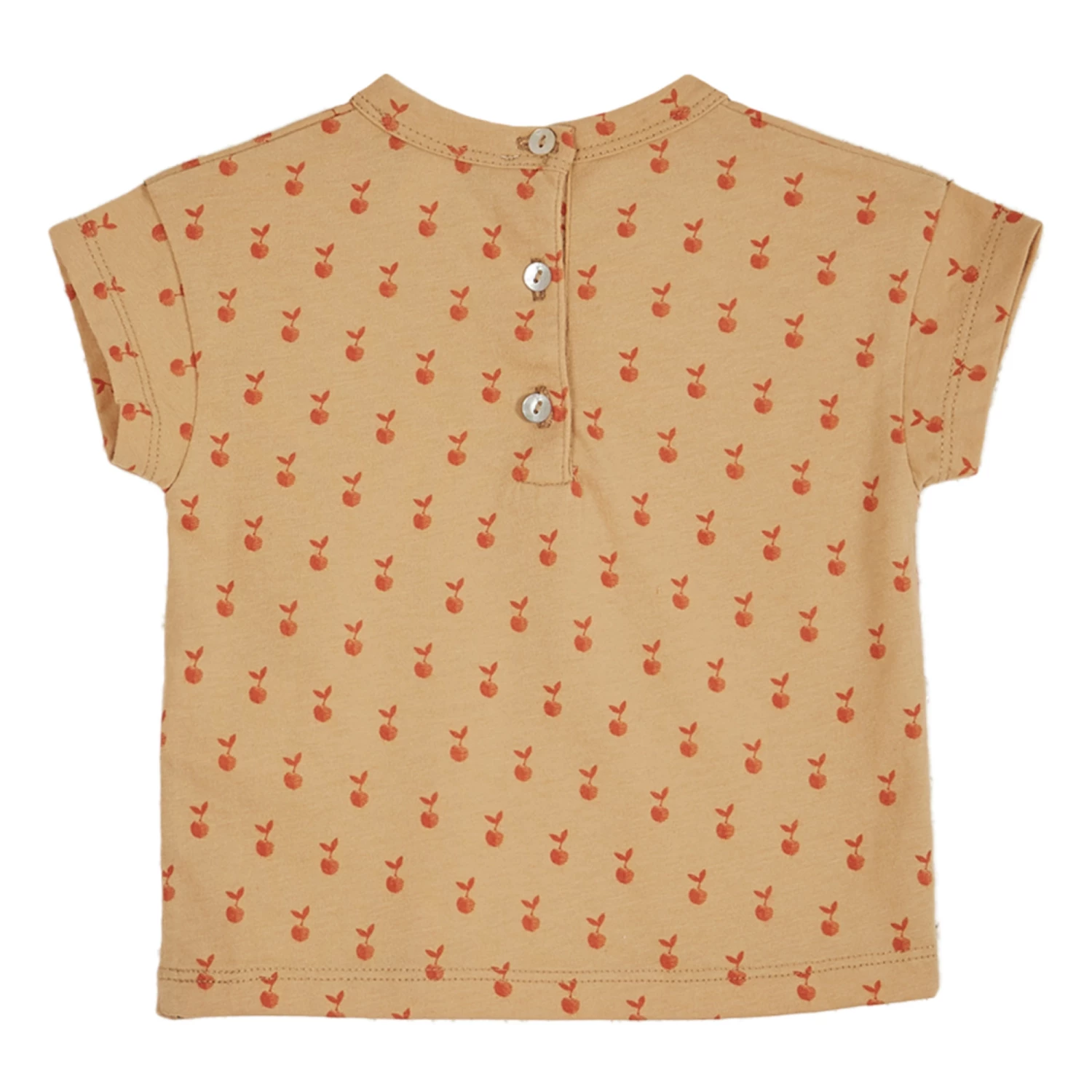 Organic Cotton Apple T-shirt Peach Emile et Ida Fashion Baby, Children 3 Organic Cotton Apple T-shirt Peach Emile et Ida Fashion Baby, Children - Image 3