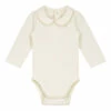 Organic Cotton Baby Bodysuit Off white Gray Label Fashion Baby