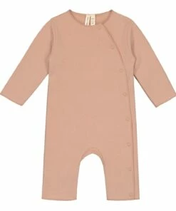 Organic Cotton Baby Jumpsuit Peach Gray Label Fashion Baby