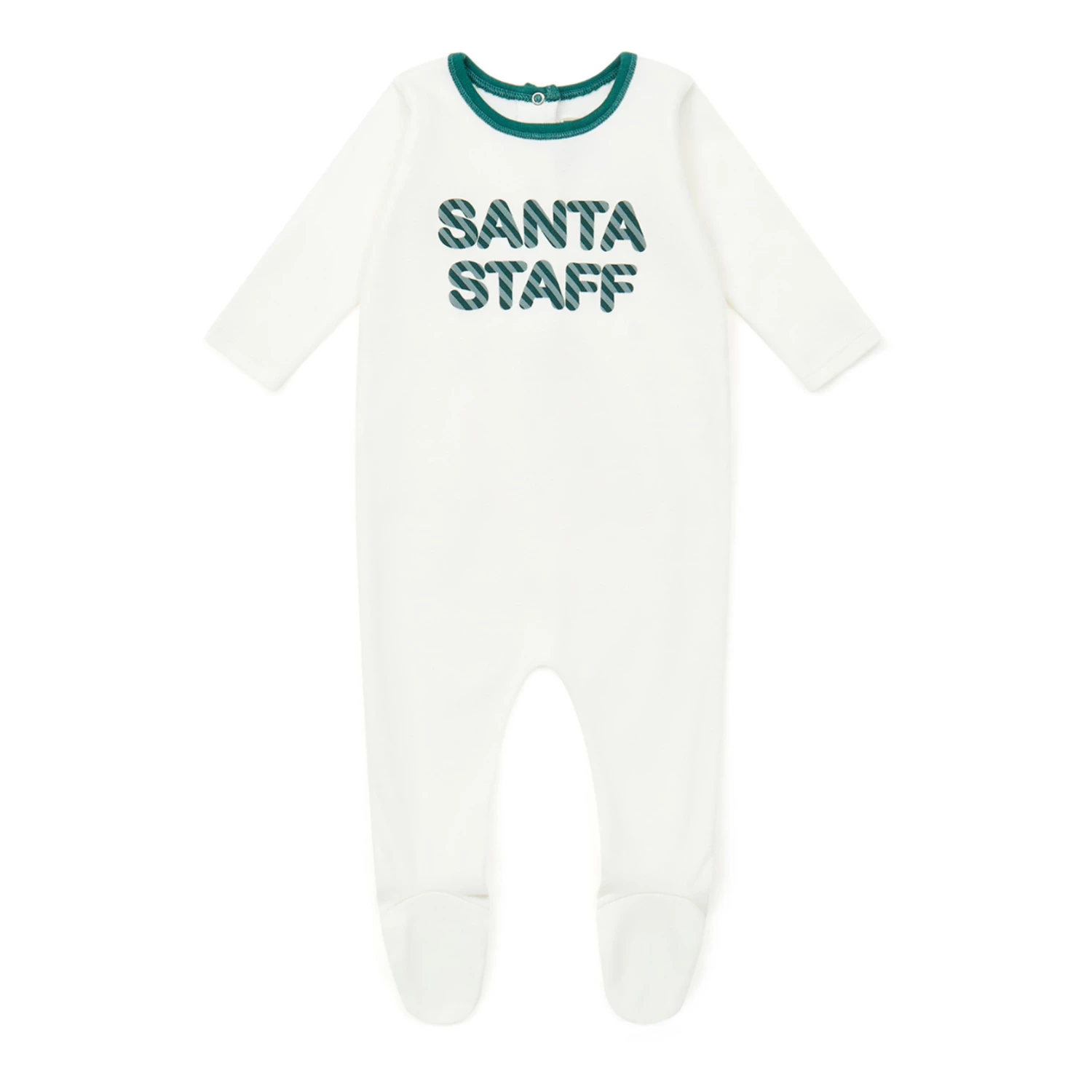 Organic Cotton Baby Pyjamas - Christmas Collection - Ecru Bonton Fashion Baby 1 Organic Cotton Baby Pyjamas - Christmas Collection - Ecru Bonton Fashion Baby