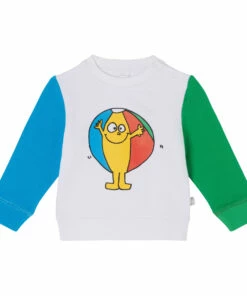 Organic Cotton Beach Ball Sweatshirt White Stella McCartney Kids Fashion Baby