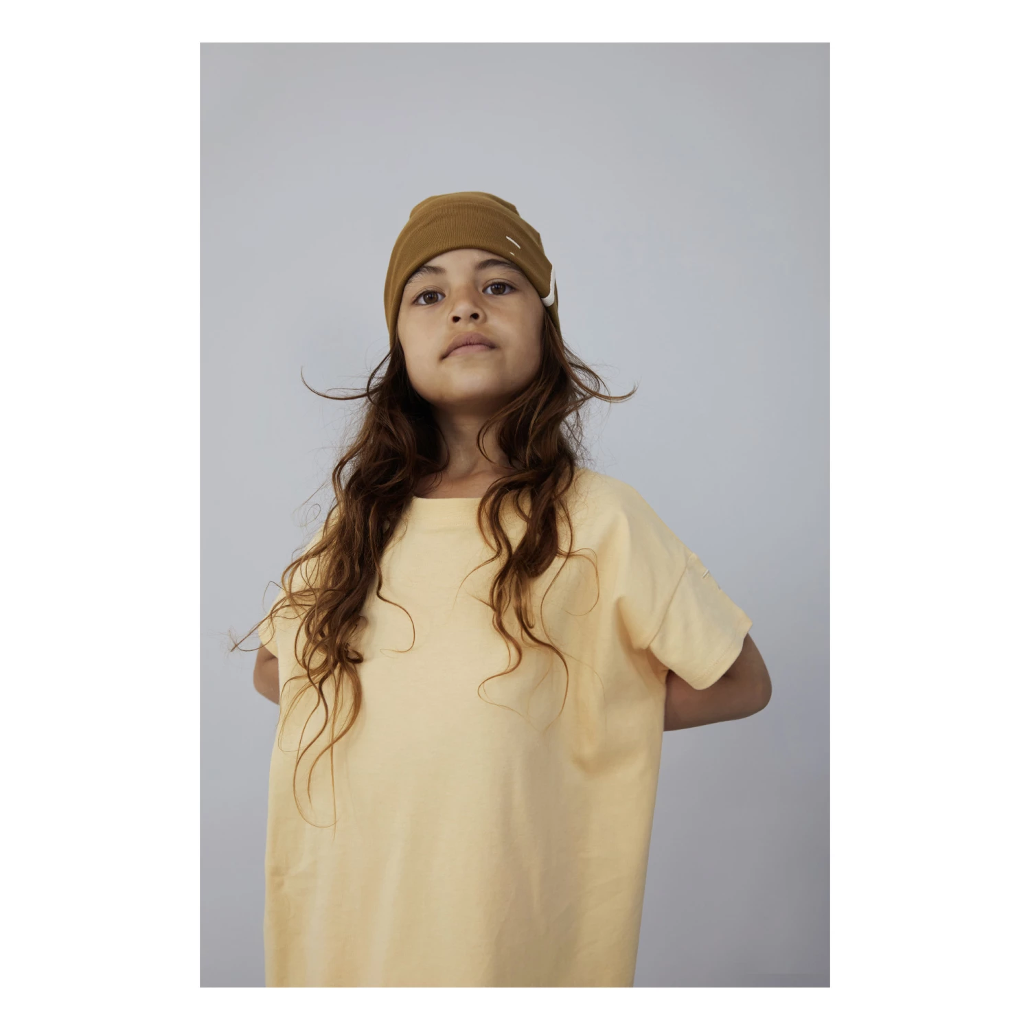 Organic Cotton Beanie Khaki Gray Label Fashion Baby 2 Organic Cotton Beanie Khaki Gray Label Fashion Baby - Image 2