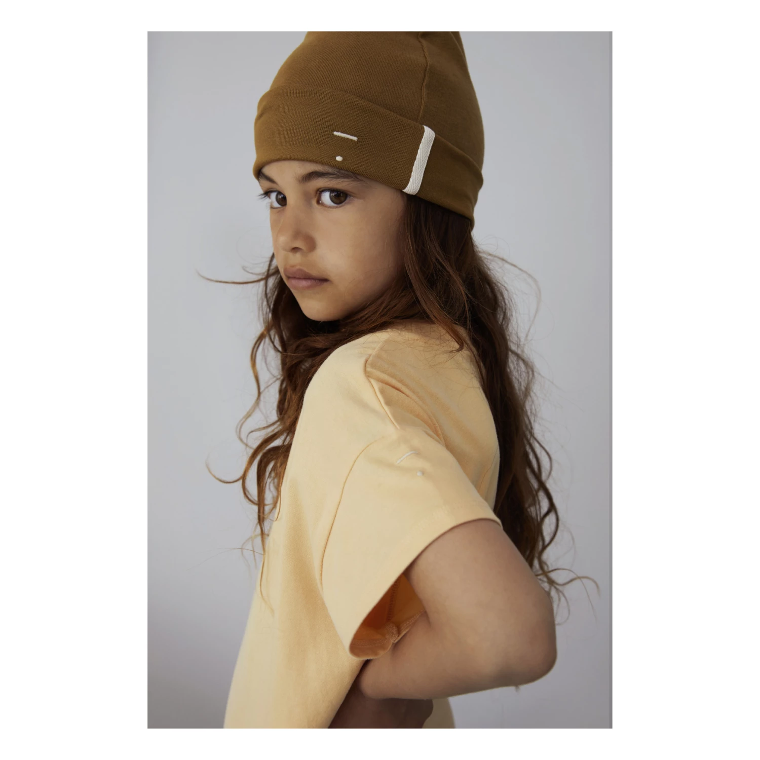 Organic Cotton Beanie Khaki Gray Label Fashion Baby 4 Organic Cotton Beanie Khaki Gray Label Fashion Baby - Image 4