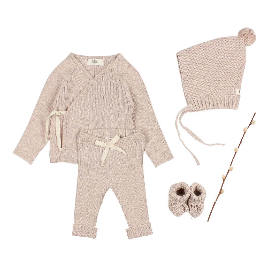 Organic Cotton Beanie Pale pink Búho Fashion Baby 2 Organic Cotton Beanie Pale pink Búho Fashion Baby - Image 2