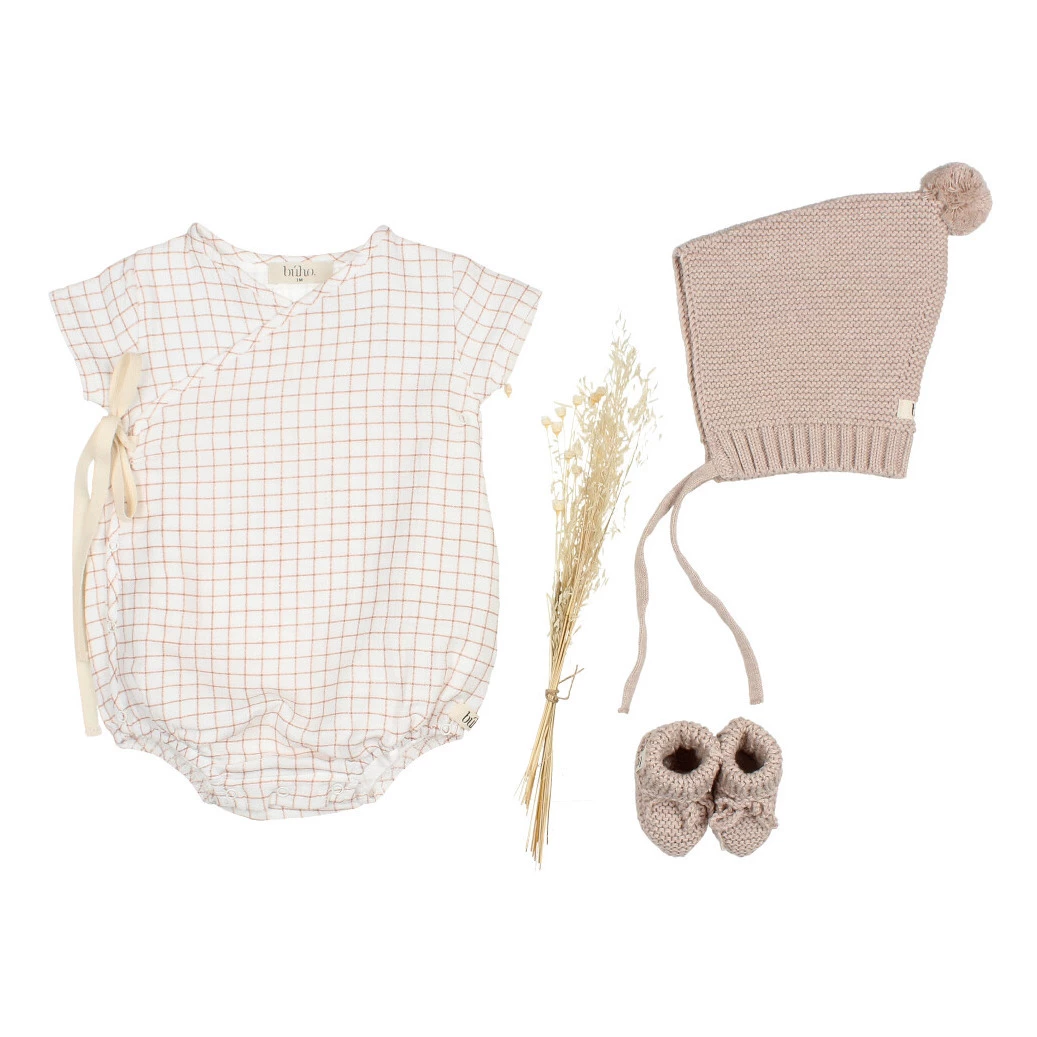 Organic Cotton Beanie Pale pink Búho Fashion Baby 4 Organic Cotton Beanie Pale pink Búho Fashion Baby - Image 4