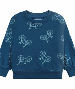 Organic Cotton Bicycle Sweatshirt Navy blue Bobo Choses Fashion Baby, Children
