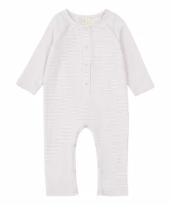 Organic Cotton Button-Up Jumpsuit Lilac Gray Label Fashion Baby