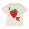 Organic Cotton Button-Up Strawberry Love T-shirt White Stella McCartney Kids Fashion Baby