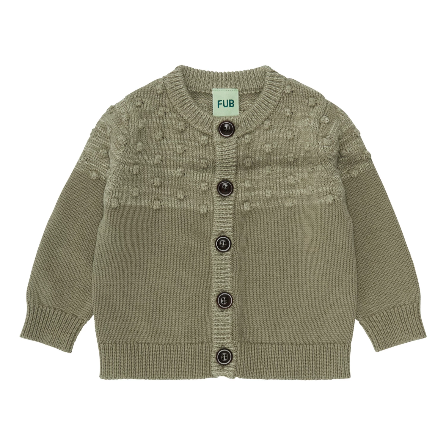 Organic Cotton Cardigan Khaki FUB Fashion Baby 1 Organic Cotton Cardigan Khaki FUB Fashion Baby