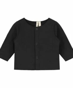 Organic Cotton Cardigan with Poppers Charcoal grey Gray Label Fashion Baby