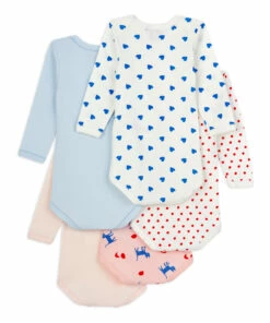 Organic Cotton Cat Baby Bodysuits - Set of 5 Pink Petit Bateau Fashion Baby -Baby Tops Elegant Store organic cotton cat baby bodysuits set of 5 pink petit bateau fashion baby 2
