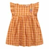 Organic Cotton Checked Dress Orange Bobo Choses Fashion Baby