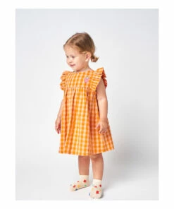 Organic Cotton Checked Dress Orange Bobo Choses Fashion Baby 9 Organic Cotton Checked Dress Orange Bobo Choses Fashion Baby -Baby Tops Elegant Store organic cotton checked dress orange bobo choses fashion baby 2