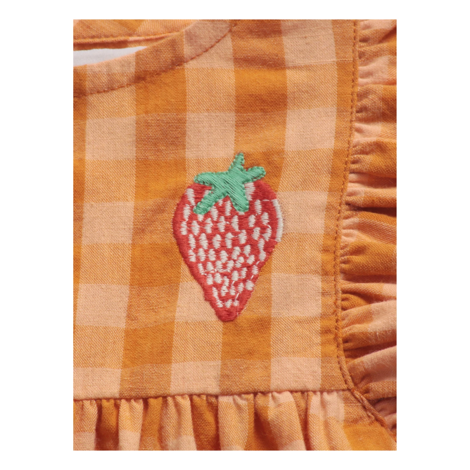 Organic Cotton Checked Dress Orange Bobo Choses Fashion Baby 5 Organic Cotton Checked Dress Orange Bobo Choses Fashion Baby - Image 5