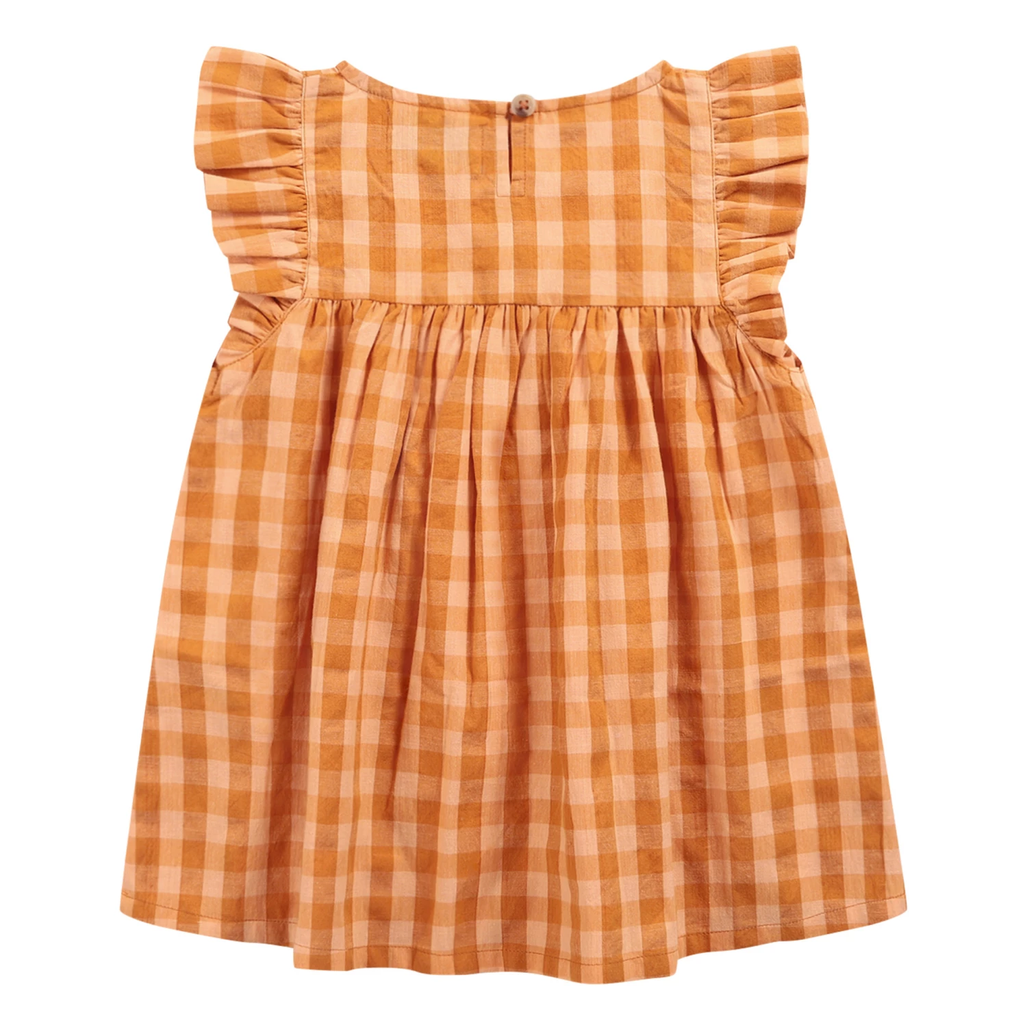 Organic Cotton Checked Dress Orange Bobo Choses Fashion Baby 7 Organic Cotton Checked Dress Orange Bobo Choses Fashion Baby - Image 7