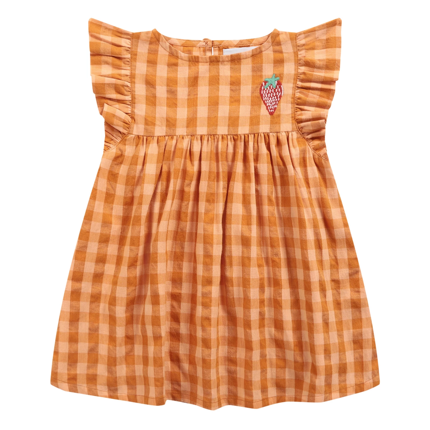 Organic Cotton Checked Dress Orange Bobo Choses Fashion Baby 1 Organic Cotton Checked Dress Orange Bobo Choses Fashion Baby