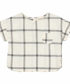 Organic Cotton Checked Shirt Ecru Búho Fashion Baby