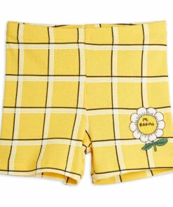 Organic Cotton Checked Shorts Yellow Mini Rodini Fashion Baby, Children