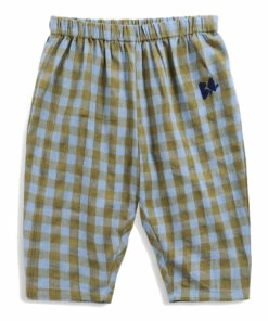 Organic Cotton Checked Trousers Khaki Bobo Choses Fashion Baby
