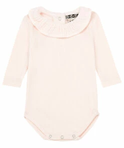 Organic Cotton Collar Baby Bodysuit Pale pink Bonton Fashion Baby