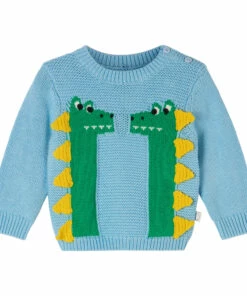 Organic Cotton Crocodile Jumper Blue Stella McCartney Kids Fashion Baby