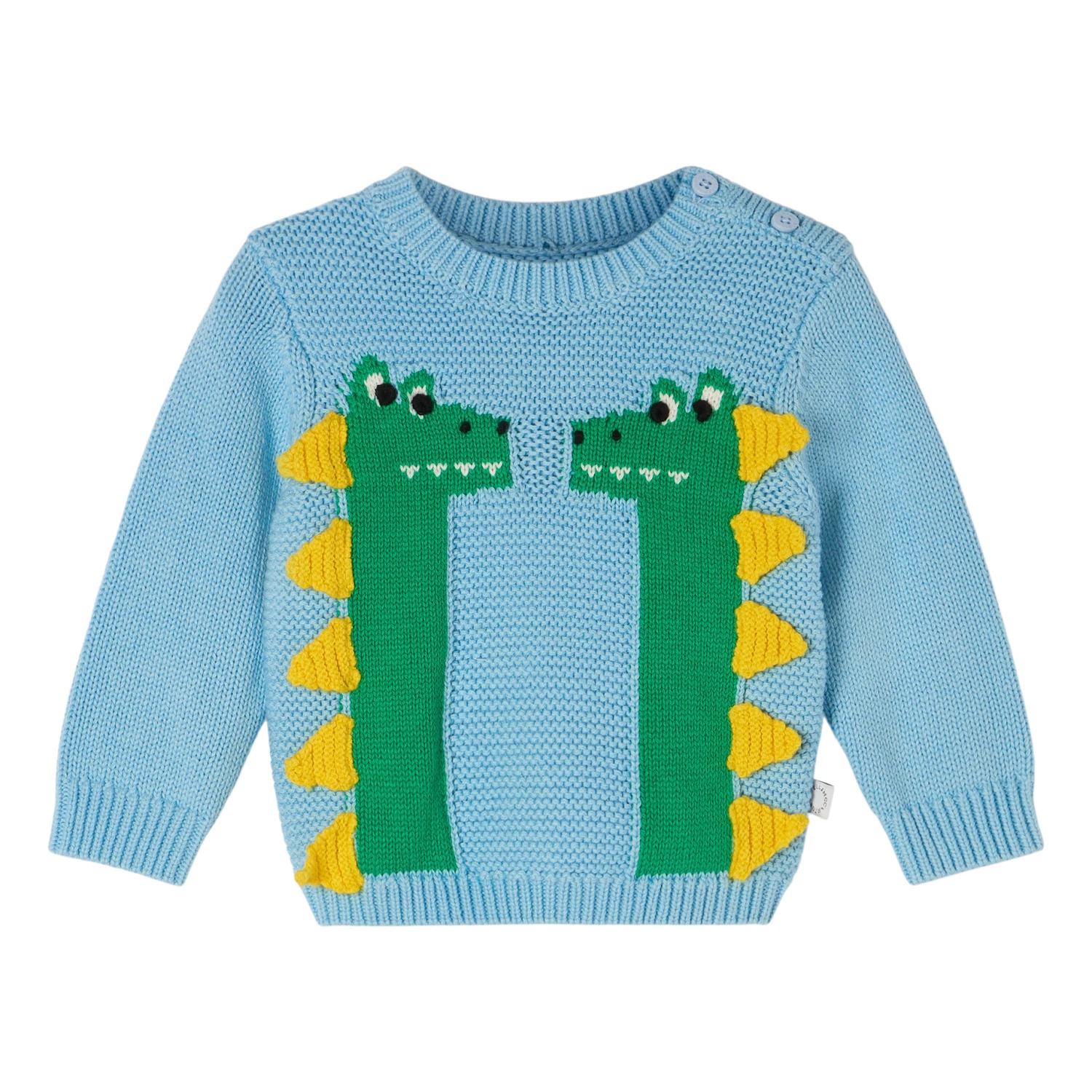 Organic Cotton Crocodile Jumper Blue Stella McCartney Kids Fashion Baby 1 Organic Cotton Crocodile Jumper Blue Stella McCartney Kids Fashion Baby