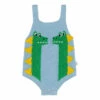 Organic Cotton Crocodile Knit Romper Blue Stella McCartney Kids Fashion Baby