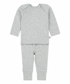 Organic Cotton Crop Top + Leggings Heather grey Bonpoint Fashion Baby