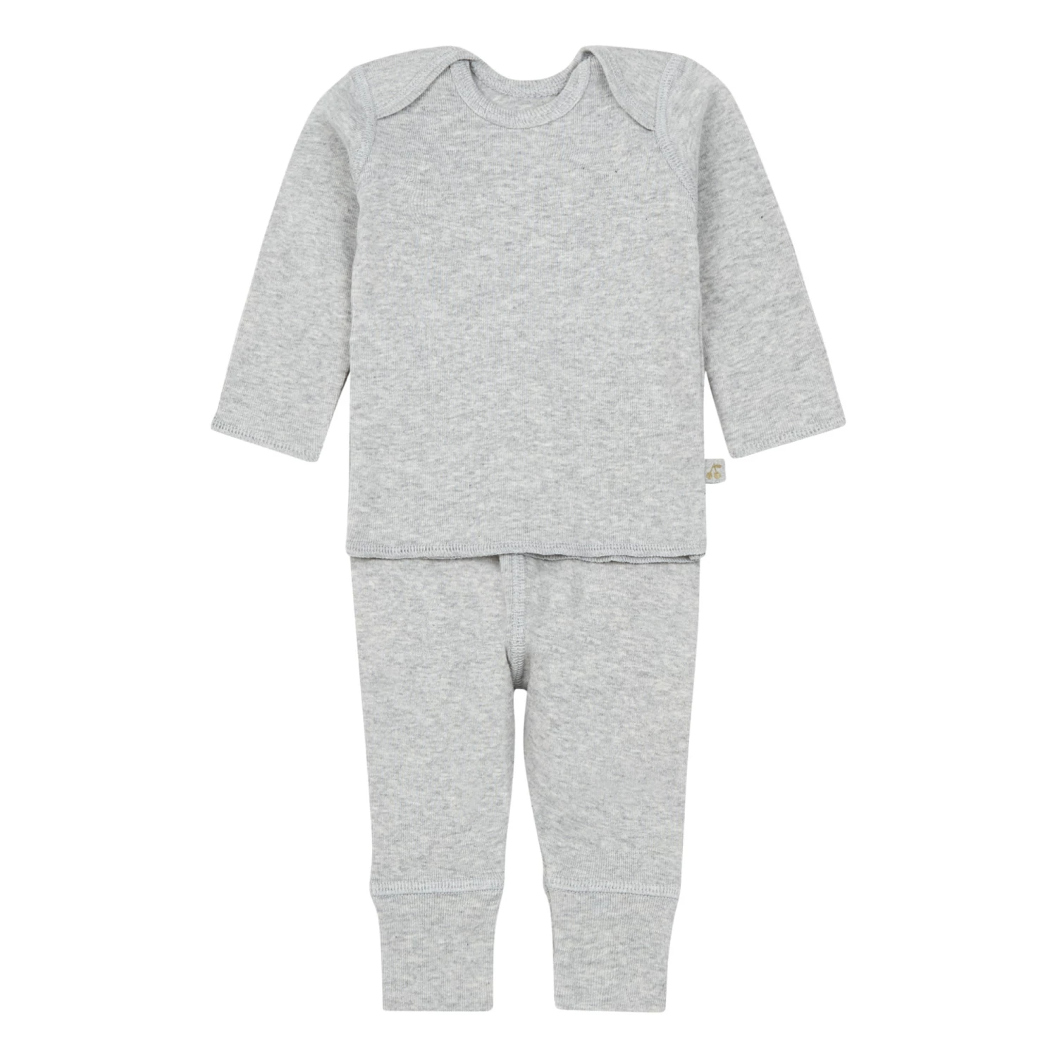 Organic Cotton Crop Top + Leggings Heather grey Bonpoint Fashion Baby 1 Organic Cotton Crop Top + Leggings Heather grey Bonpoint Fashion Baby