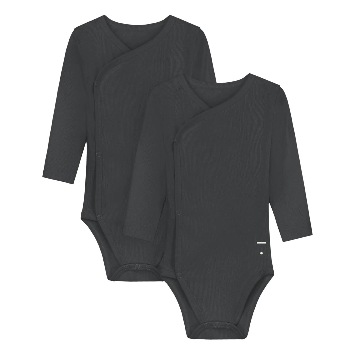 Organic Cotton Crossover Bodysuit - Capsule Homewear - Black Gray Label Fashion Baby 1 Organic Cotton Crossover Bodysuit - Capsule Homewear - Black Gray Label Fashion Baby