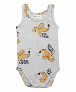 Organic Cotton Dog Babygrow Grey Bobo Choses Fashion Baby
