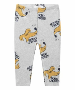 Organic Cotton Dog Leggings Grey Bobo Choses Fashion Baby