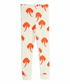 Organic Cotton Elephant Leggings Ecru Mini Rodini Fashion Baby, Children
