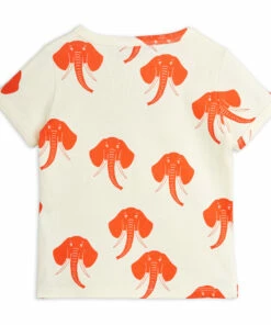 Organic Cotton Elephant T-shirt Orange Mini Rodini Fashion Baby, Children -Baby Tops Elegant Store organic cotton elephant t shirt orange mini rodini fashion baby children 2