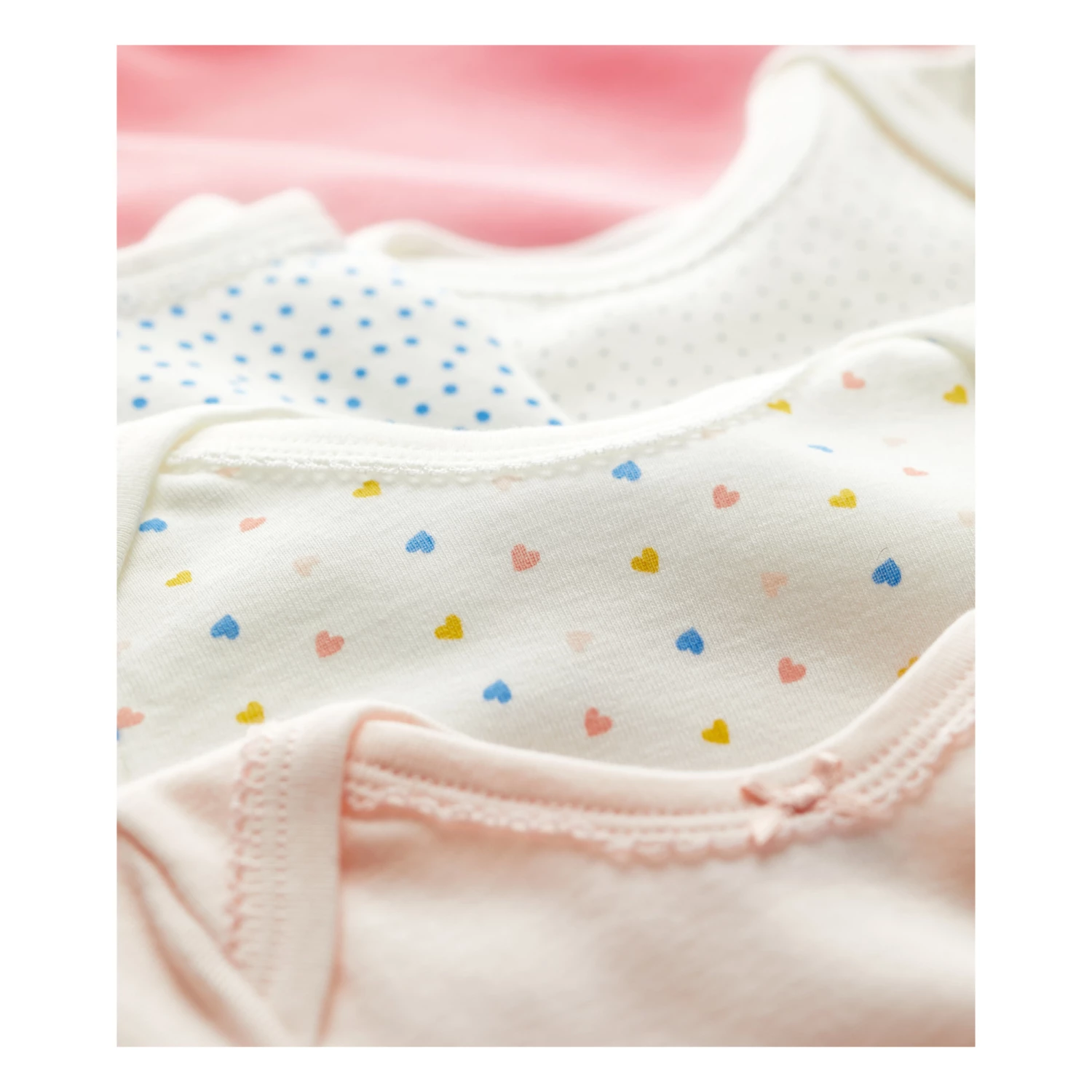 Organic Cotton Floral Baby Bodysuits - Set of 5 White Petit Bateau Fashion Baby 2 Organic Cotton Floral Baby Bodysuits - Set of 5 White Petit Bateau Fashion Baby - Image 2