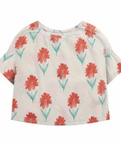 Organic Cotton Floral Blouse Ecru Bobo Choses Fashion Baby, Children