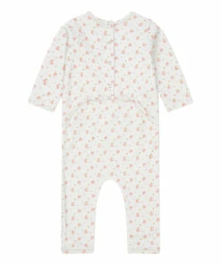 Organic Cotton Floral Jumpsuit Grey Bonton Fashion Baby -Baby Tops Elegant Store organic cotton floral jumpsuit grey bonton fashion baby 1