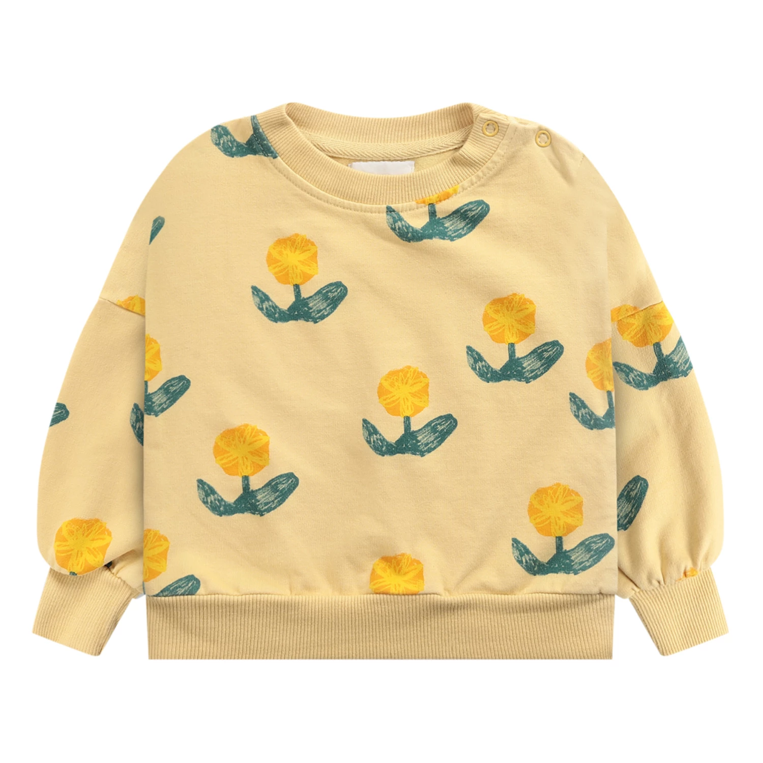 Organic Cotton Floral Sweatshirt Yellow Bobo Choses Fashion Baby 1 Organic Cotton Floral Sweatshirt Yellow Bobo Choses Fashion Baby