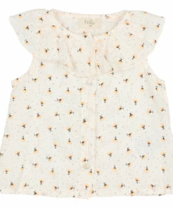 Organic Cotton Floral Top Ecru Búho Fashion Baby