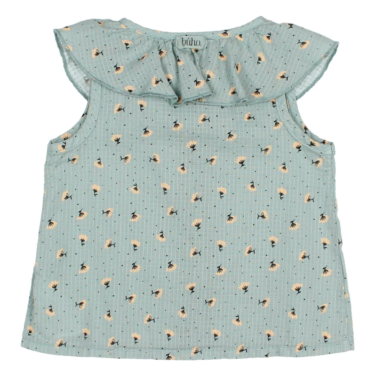 Organic Cotton Floral Top Green water Búho Fashion Baby 2 Organic Cotton Floral Top Green water Búho Fashion Baby - Image 2